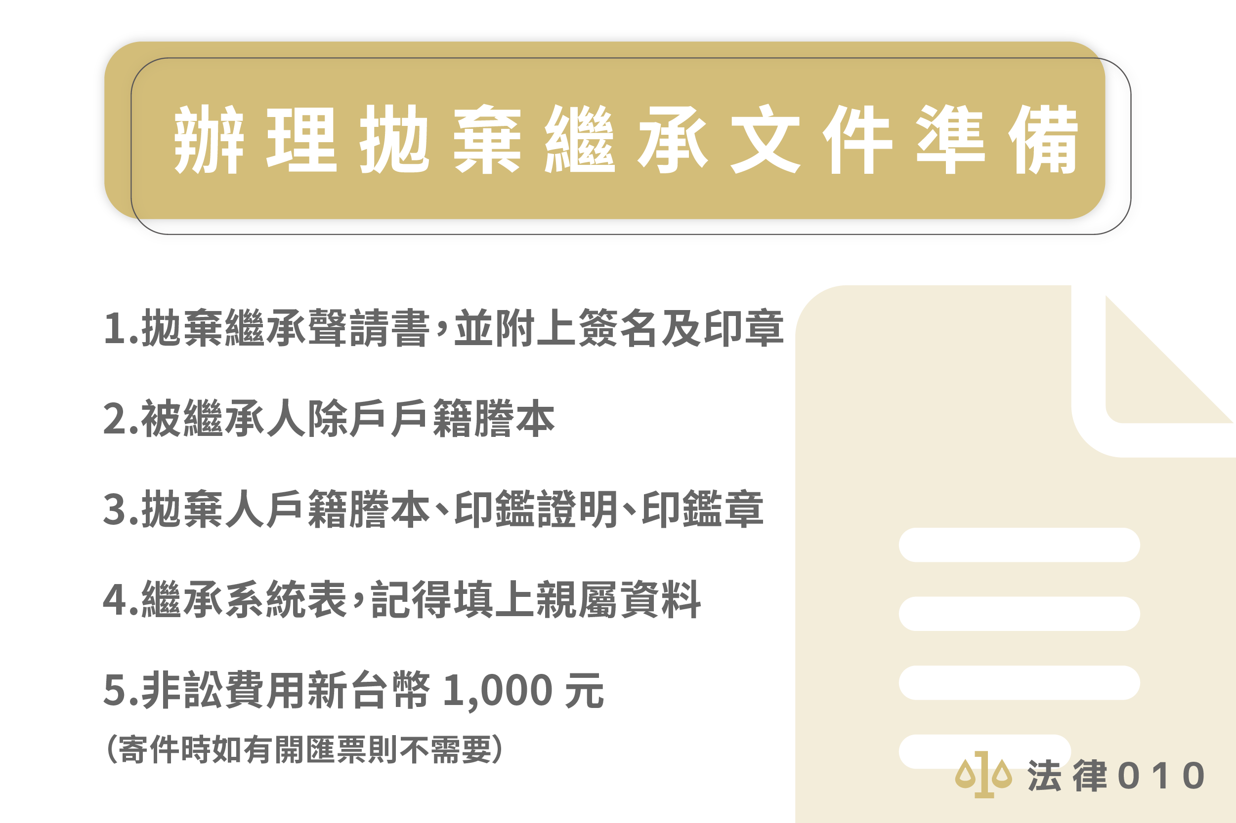 辦理拋棄繼承文件